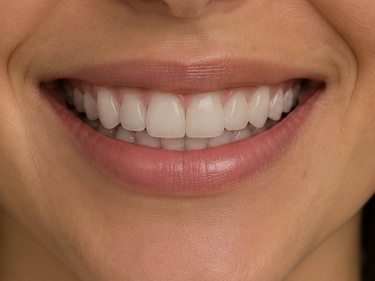 Smile with porcelain veneers